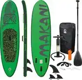 Bol.com Opblaasbare Stand Up Paddle Board Makani Groen 320x82x15 cm incl. pomp en draagtas aanbieding