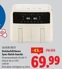 Lidl Silvercrest Heteluchtfriteuse Sync finish functie aanbieding