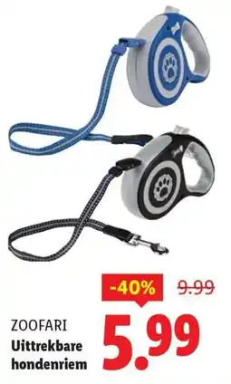 Lidl Zoofari Uittrekbare hondenriem aanbieding