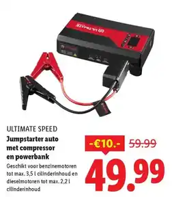 Lidl Ultimate speed Jupstarter auto met compressor en powerbank aanbieding