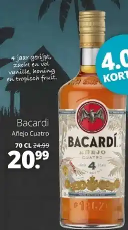 Mitra Bacardi Añejo Cuatro aanbieding