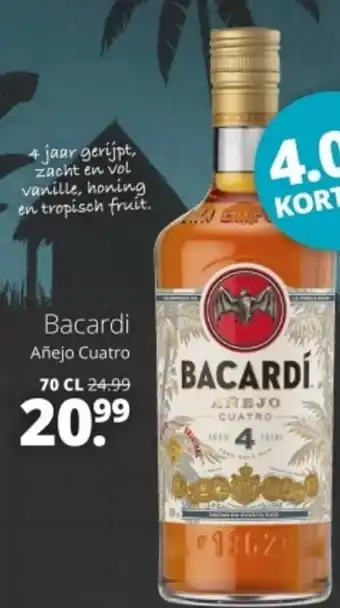 Mitra Bacardi Añejo Cuatro aanbieding