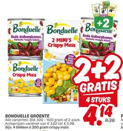 Dekamarkt Bonduelle groente aanbieding