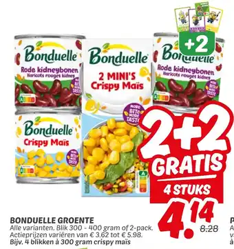 Dekamarkt Bonduelle groente aanbieding