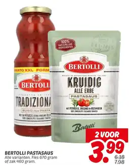 Dekamarkt Bertolli pastasaus aanbieding