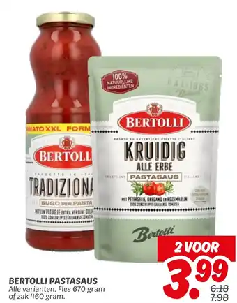 Dekamarkt Bertolli pastasaus aanbieding