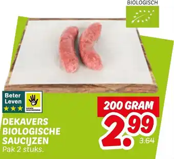 Dekamarkt Dekavers biologische saucijzen aanbieding