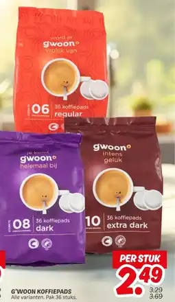 Dekamarkt G'woon koffiepads aanbieding