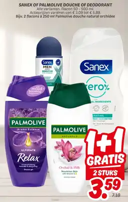 Dekamarkt Sanex of palmolive douche of deodorant aanbieding