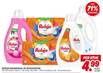 Dekamarkt Robijn wasmiddel of wasparfum aanbieding