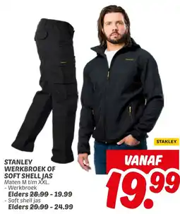 Dekamarkt Stanley werkbroek of soft shell jas aanbieding