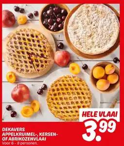 Dekamarkt Dekavers appelkruimel, kersen of abrikozenvlaai aanbieding