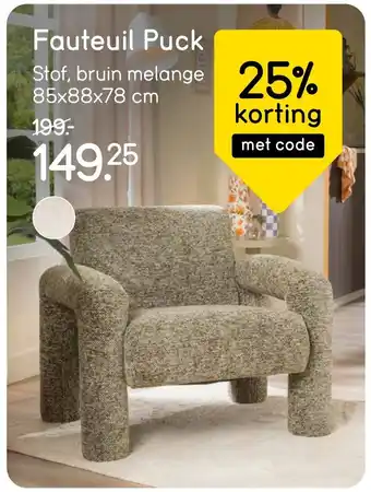 Leen Bakker Fauteuil Puck aanbieding