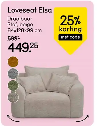 Leen Bakker Loveseat Elsa aanbieding