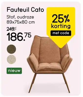 Leen Bakker Fauteuil Cato aanbieding