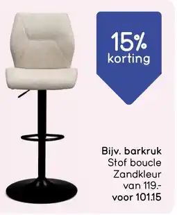 Leen Bakker Barkruk Stof boucle Zandkleur aanbieding