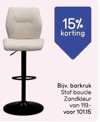 Leen Bakker Barkruk Stof boucle Zandkleur aanbieding