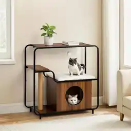 Action Kattenmeubel met krabpaal en huisje aanbieding