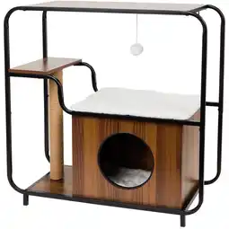 Action Kattenmeubel met krabpaal en huisje aanbieding