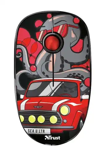 Bol.com Trust Sketch - Stille Draadloze Muis - Rood aanbieding