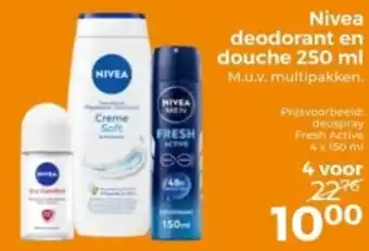 Trekpleister Nivea deodorant en douche aanbieding