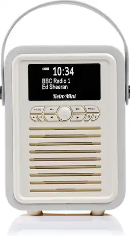 Bol.com ViewQuest Retro MiniDraagbare Retro DAB Radio met Bluetooth Licht Grijs aanbieding