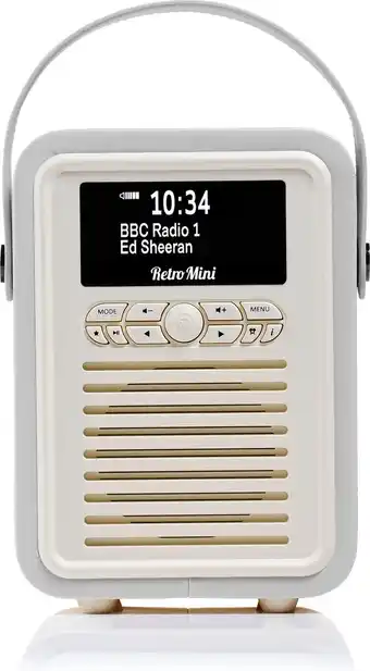 Bol.com ViewQuest Retro MiniDraagbare Retro DAB Radio met Bluetooth Licht Grijs aanbieding
