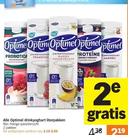 Albert Heijn Alle Optimel drinkyoghurt literpakken aanbieding