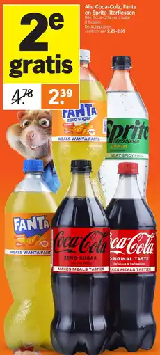 Albert Heijn Alle Coca-Cola, Fanta en Sprite literflessen aanbieding