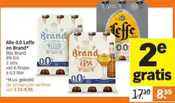 Albert Heijn Alle 0.0 Leffe en Brand aanbieding