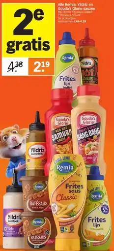 Albert Heijn Alle Remia, Yildriz en Gouda's Glorie sauzen aanbieding