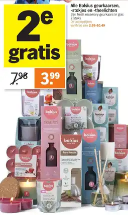 Albert Heijn Alle Bolsius geurkaarsen, stokjes en theelichten aanbieding