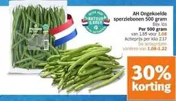 Albert Heijn AH Ongekoelde sperziebonen aanbieding