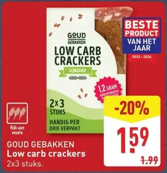 ALDI Goud gebakken Low carb crackers aanbieding
