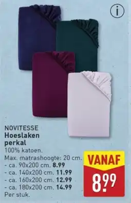 ALDI Per stuk. Novitesse Hoeslaken Perkal aanbieding
