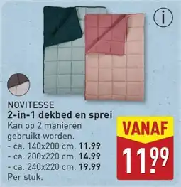 ALDI Novitesse 2-in-1 dekbed en sprei aanbieding