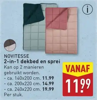 ALDI Novitesse 2-in-1 dekbed en sprei aanbieding