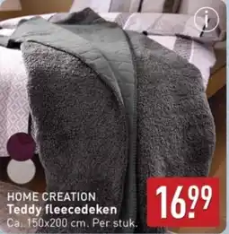 ALDI Home Creation Teddy Fleecedeken aanbieding