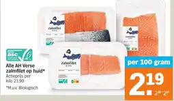 Albert Heijn Alle AH Verse zalmfilet op huid aanbieding