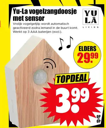 Dirk Yu-La vogelzangdoosje met sensor aanbieding