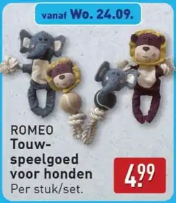 ALDI Romeo Touw- speelgoed voor honden aanbieding