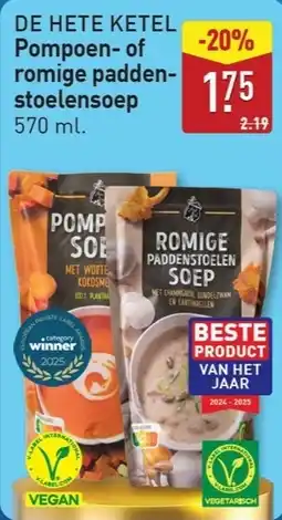 ALDI De hete ketel pompoen-of romige padden- stoelensoep aanbieding