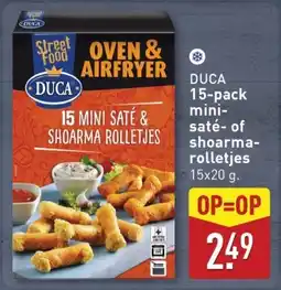 ALDI DUCA 15-pack mini- saté- of shoarma- rolletjes aanbieding