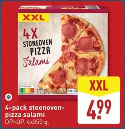 ALDI 4-pack steenoven- pizza salami aanbieding