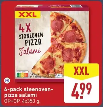 ALDI 4-pack steenoven- pizza salami aanbieding