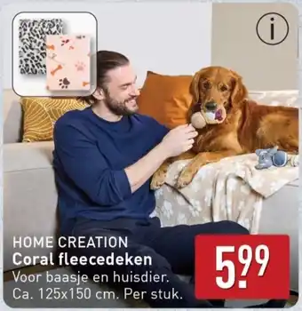ALDI Home Creation Coral fleecedeken aanbieding