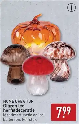 ALDI Home Creation Glazen Led Herfstdecoratie aanbieding