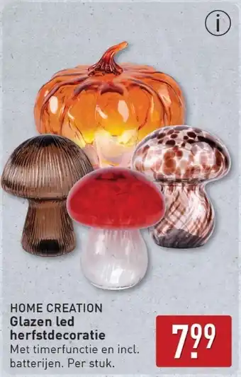 ALDI Home Creation Glazen Led Herfstdecoratie aanbieding