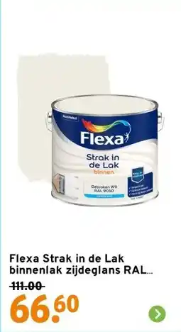 GAMMA Flexa Strak in de Lak binnenlak zijdeglans RAL 9010 gebroken wit 2,5 liter aanbieding