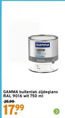 GAMMA GAMMA buitenlak zijdeglans RAL 9016 wit 750 ml aanbieding